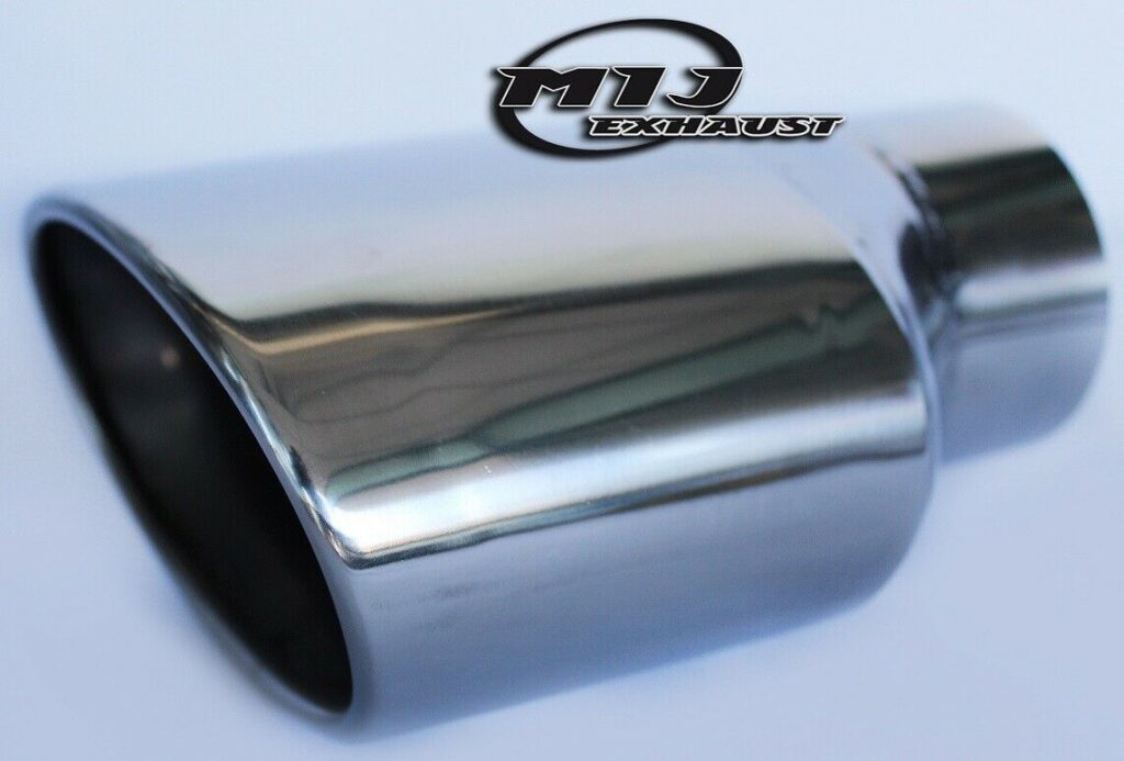 6" by 4" Inch Oval Exhaust Tailpipe Slash Cut Stainless Steel Pipe Trim