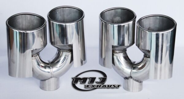 twin exhaust tips tail pipes stainless steel