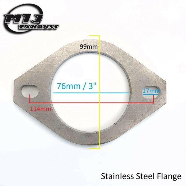 thumbnail image 2 of Stainless Steel 3 Bolt Exhaust Flange Kit - 3 Inch/76mm Exhaust Connection Set With Gasket 2 of 5