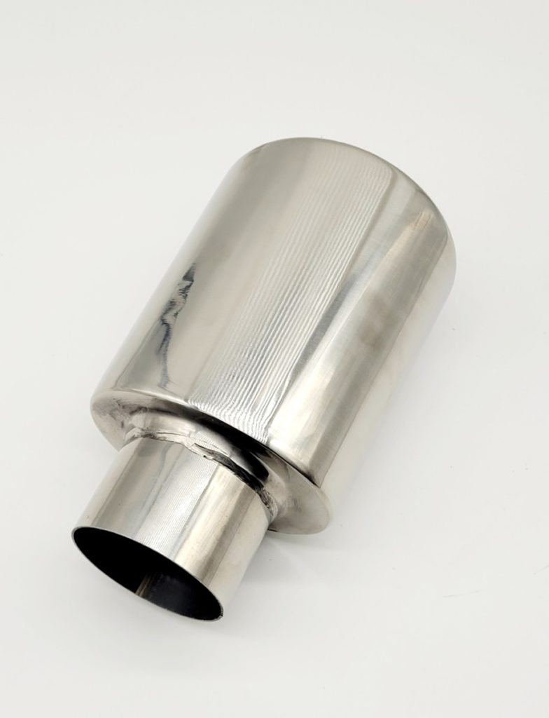 Single Oval Straight Cut Tail Pipe With Perf, Slashed Cut Trim MIJ