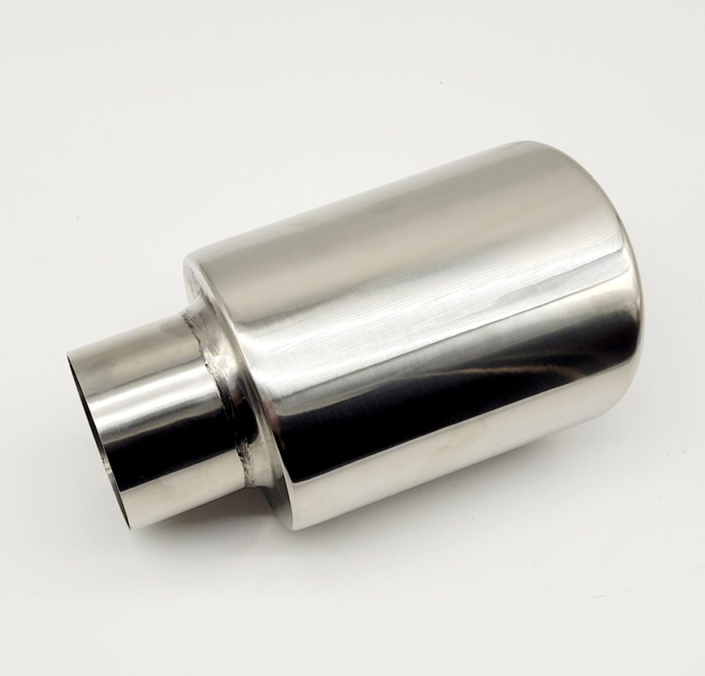 Single Oval Straight Cut Tail Pipe With Perf, Slashed Cut Trim MIJ