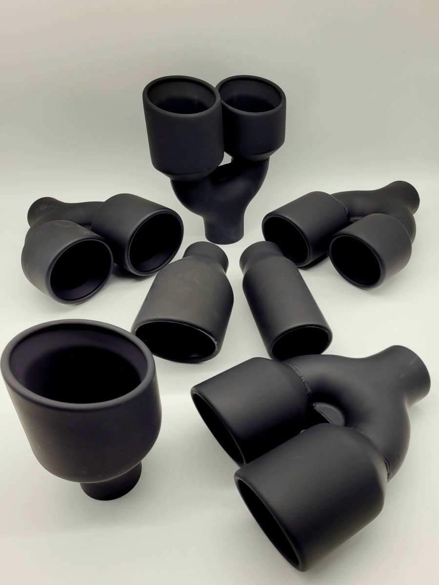 AMG Dual Exhaust Tips - Stainless Steel Mirror Finish - View #3