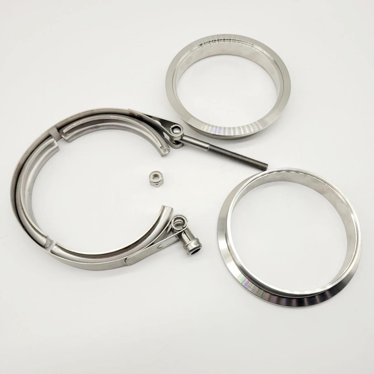 thumbnail interactive-video image 1 of Proflow PFETVA25 2.5" (63mm) V-Band Clamp Kit With Aluminum Collars – Made In Australia! 1 of 4