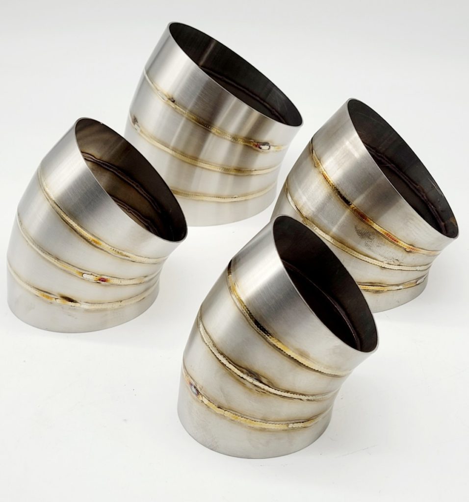 Pie Cut Bowed Tips Tig Welded In Stainless Steel MIJ Exhaust Systems