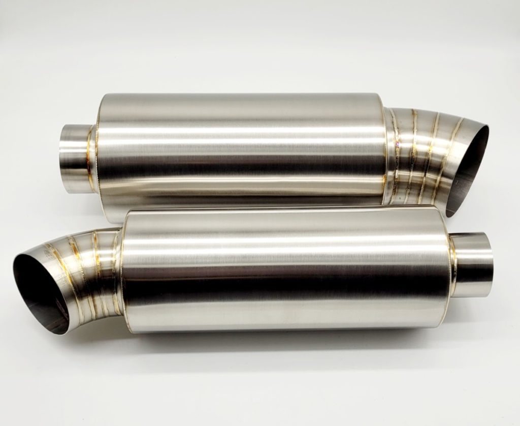 Exhaust Rear Box Dolphin Style Muffler With Bowed Tip MIJ Exhaust Systems