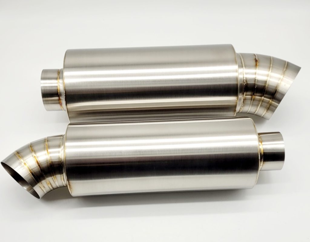 Exhaust Rear Box Dolphin Style Muffler With Bowed Tip MIJ Exhaust Systems