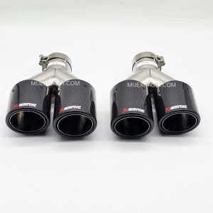 Carbon Fibre Exhaust Quad Tailpipes Rolled Polished Tips - Glossy