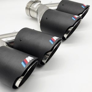 BMW M Sport Exhaust Tips Quad Tailpipes Carbon Fibre - Matte