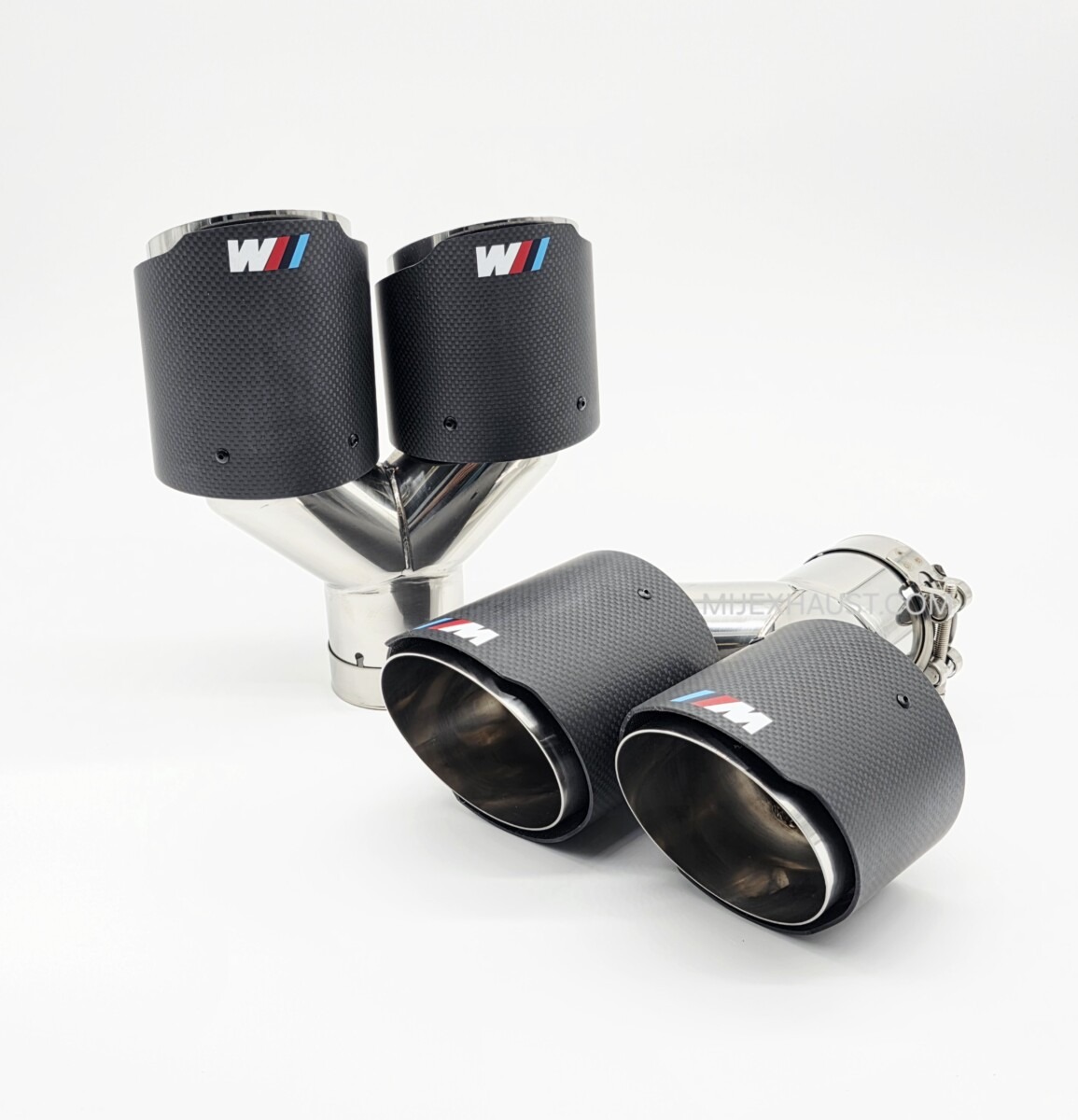 BMW M Sport Exhaust Tips Quad Tailpipes Carbon Fibre - Matte - Image 15