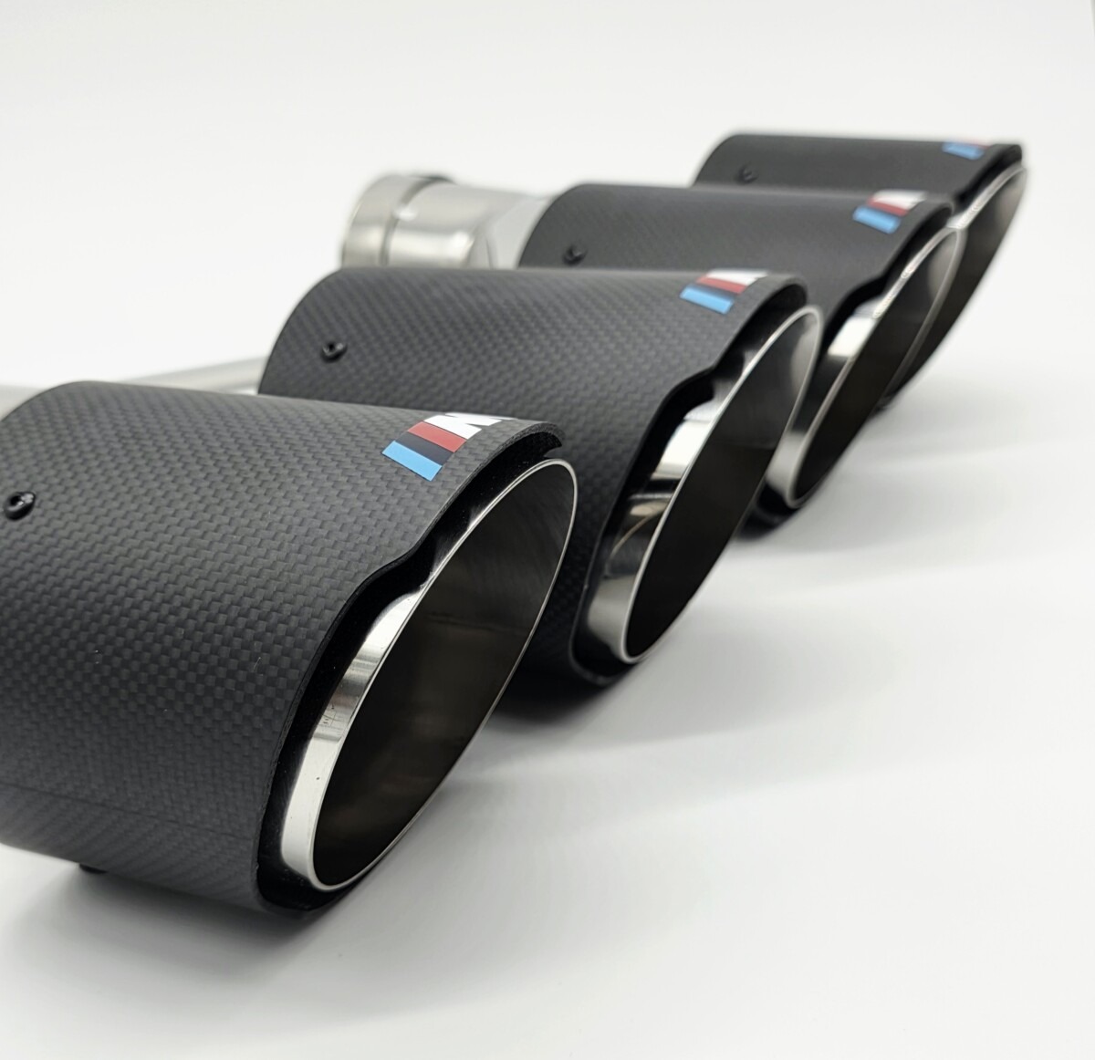 BMW M Sport Exhaust Tips Quad Tailpipes Carbon Fibre - Matte - Image 14