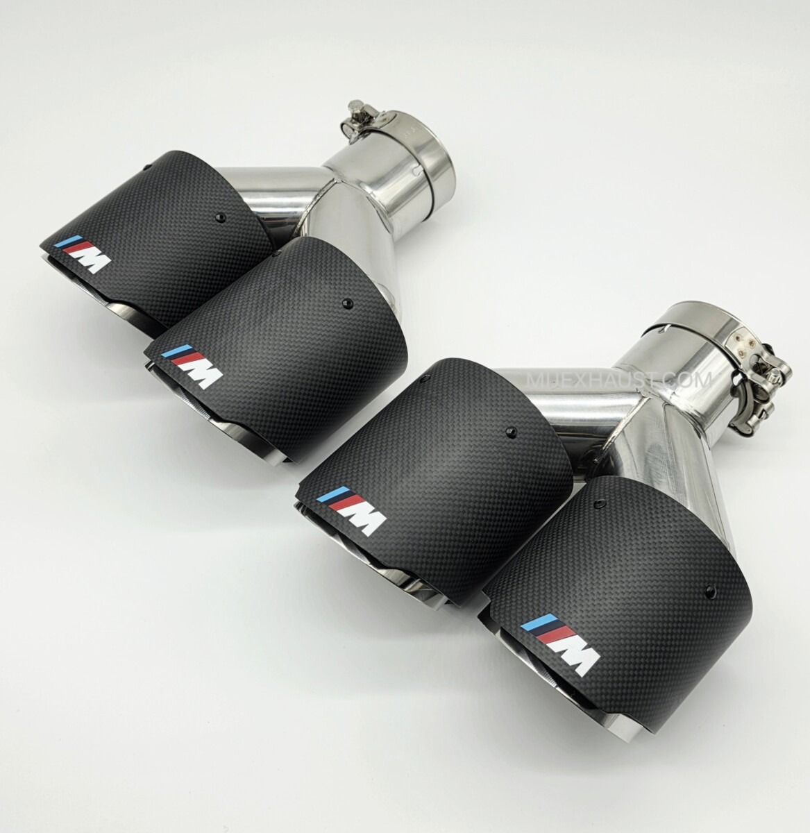 BMW M Sport Exhaust Tips Quad Tailpipes Carbon Fibre - Matte - Image 17