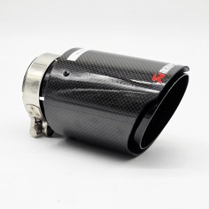 Exhaust Tailpipe Carbon Fibre Black Chrome Tip - Glossy