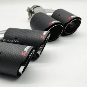 Carbon Fibre Exhaust Quad Tailpipes 3" Twin Tips - Matte