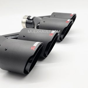 Carbon Fibre Exhaust Black Chrome Quad Tailpipes - Matte