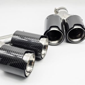 M Sport Exhaust Quad Tailpipes Carbon Fibre BMW Tips - Glossy
