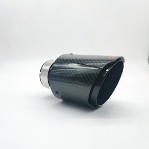 Exhaust Tailpipe Carbon Fibre 4" Black Chrome Tip - Glossy