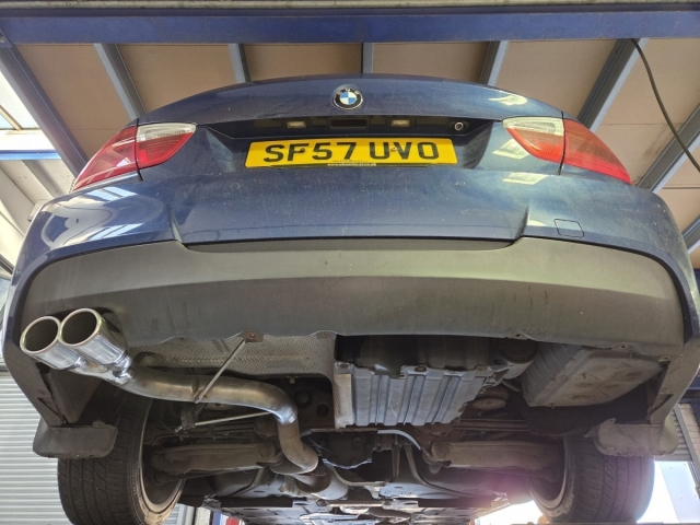 Exhaust for BMW 318-rearexhaust sectionupgrade-rearexhaust-stainlesssteelexhaust-stainlesstwintip-twinexhausttailpipe-MIJexhaust-exhaustservicesnearme-exhaustspecialists-exhaustfabricators