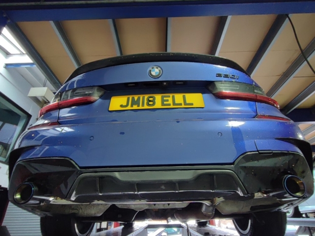 Exhaust for BMW Z4-3series s drive-Msport-Rearexhaustsection-rearexhaustupgrade-carbonfibremsporttailpipes-bluetips-exhaustupgrade-MIJExhaust-Walsall (3)