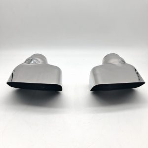 Pair of Wide Oval BMW Exhaust Tips, Stainless Steel