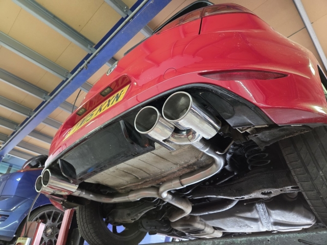 Exhaust for Golf GT-quad exit exhaust-dual rear exhaust upgrade-MIJ Exhaust-Performance exhaust-stainless steel-