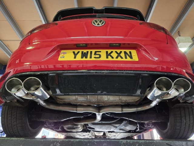 Exhaust for Golf GT-quad exit exhaust-dual rear exhaust upgrade-MIJ Exhaust-Performance exhaust-stainless steel-Walsall (1)
