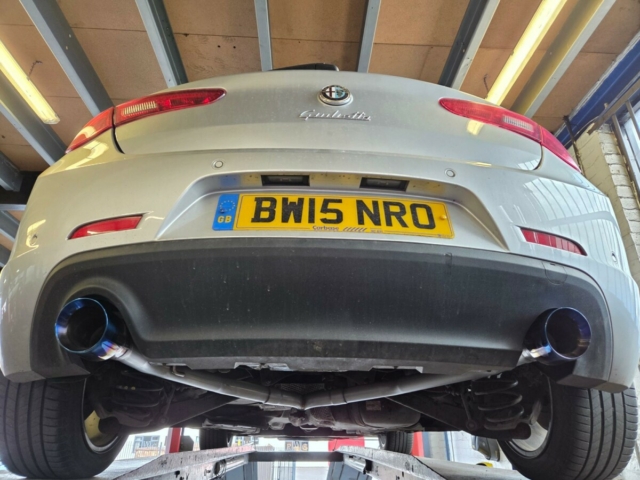 Ehaust for Alfa Romeo Giulietta-dualrearsection-exhaustrearsection-bluetips-MIJExhaust-Walsall-Exhaustspecialists (1)