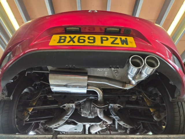 Rear exhaust upgrade-customexhaustbox- mazdamx5-twinexhausttailpipes-MIJExhaust-Walsall-bespokeexhaust (2)