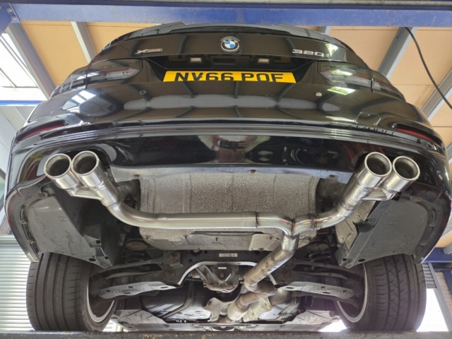 Exhaust system for BMW 320i – custom exhaust system-back box delete exhaust-MIJExhaust-Walsall (2)