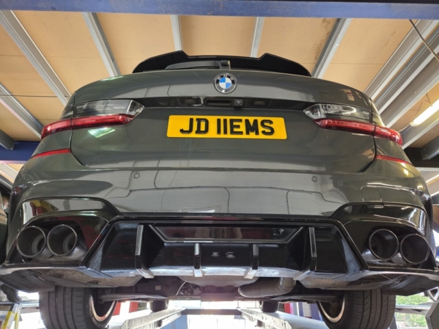 Exhaust system for BMW 330e – custom exhaust system-Quad Exit exhaust-MIJExhaust-Walsall (3)