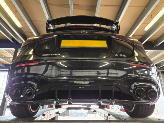 Exhaust system for Mercedes AMG a35- custom exhaust system- Dual Exit Back Box Delete exhaust-MIJExhaust-Walsall(1)