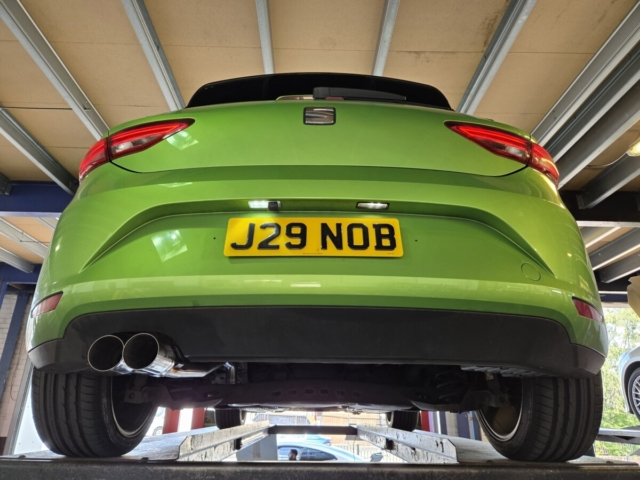 Exhaust system for seat leon – custom exhaust system-cat back exhaust-MIJExhaust-Walsall-TwinTip (1)
