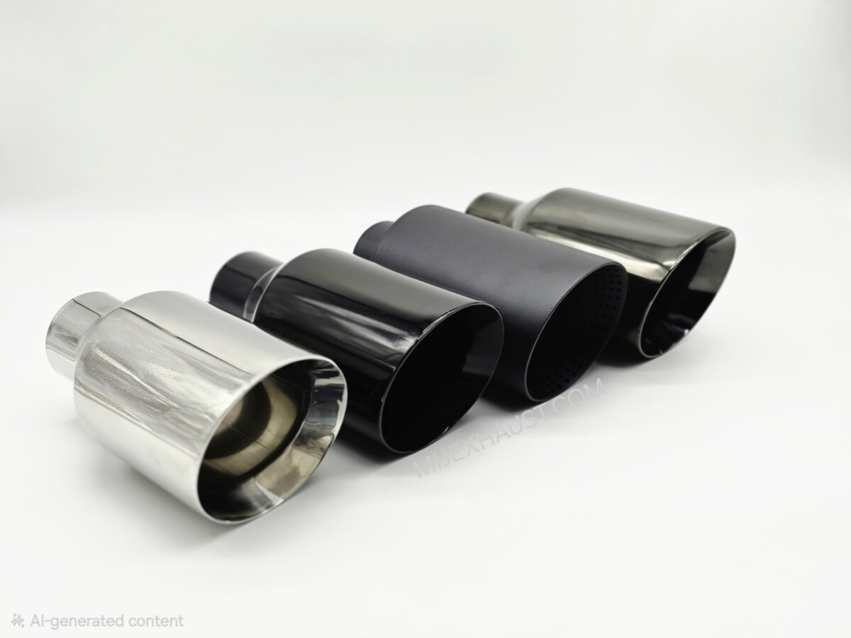 Exhaust Tailpipe Big Bore, Double Skinned, Slash Cut Tips - Image 3