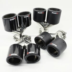 Carbon Fibre Exhaust Quad Tailpipes 4" Rolled