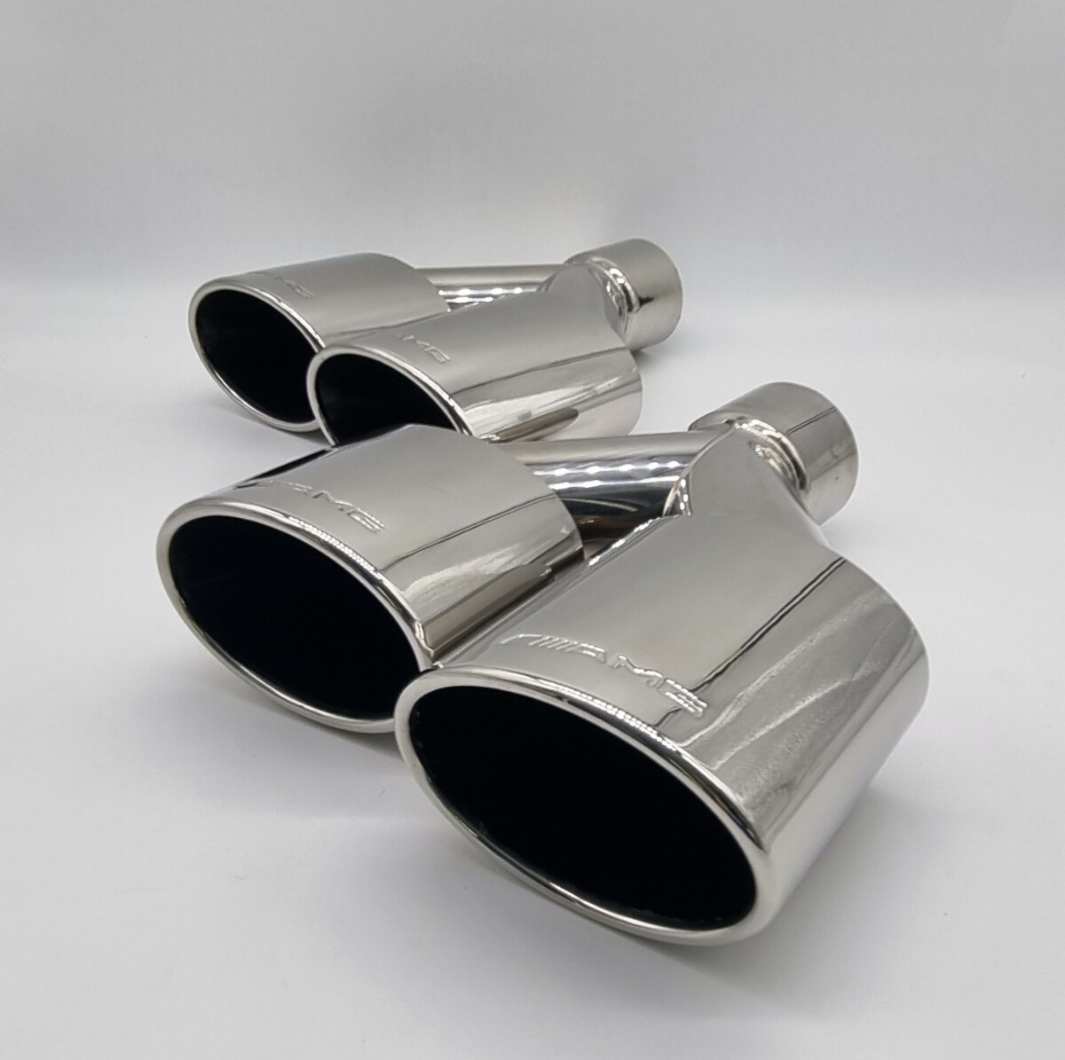Left Side Oval Exhaust Tailpipe Stainless Steel To Suit Mercedes AMG Style - Image 3