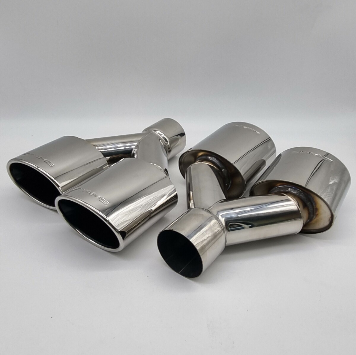 Left Side Oval Exhaust Tailpipe Stainless Steel To Suit Mercedes AMG Style - Image 5