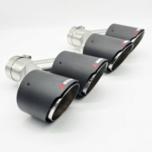 Carbon Fibre Exhaust Quad Tailpipes 4" Twin Tips - Matte