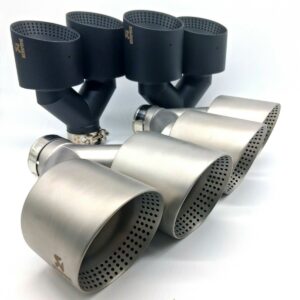 Twin Exhaust Tailpipes Slash Cut Double Skinned High Quality