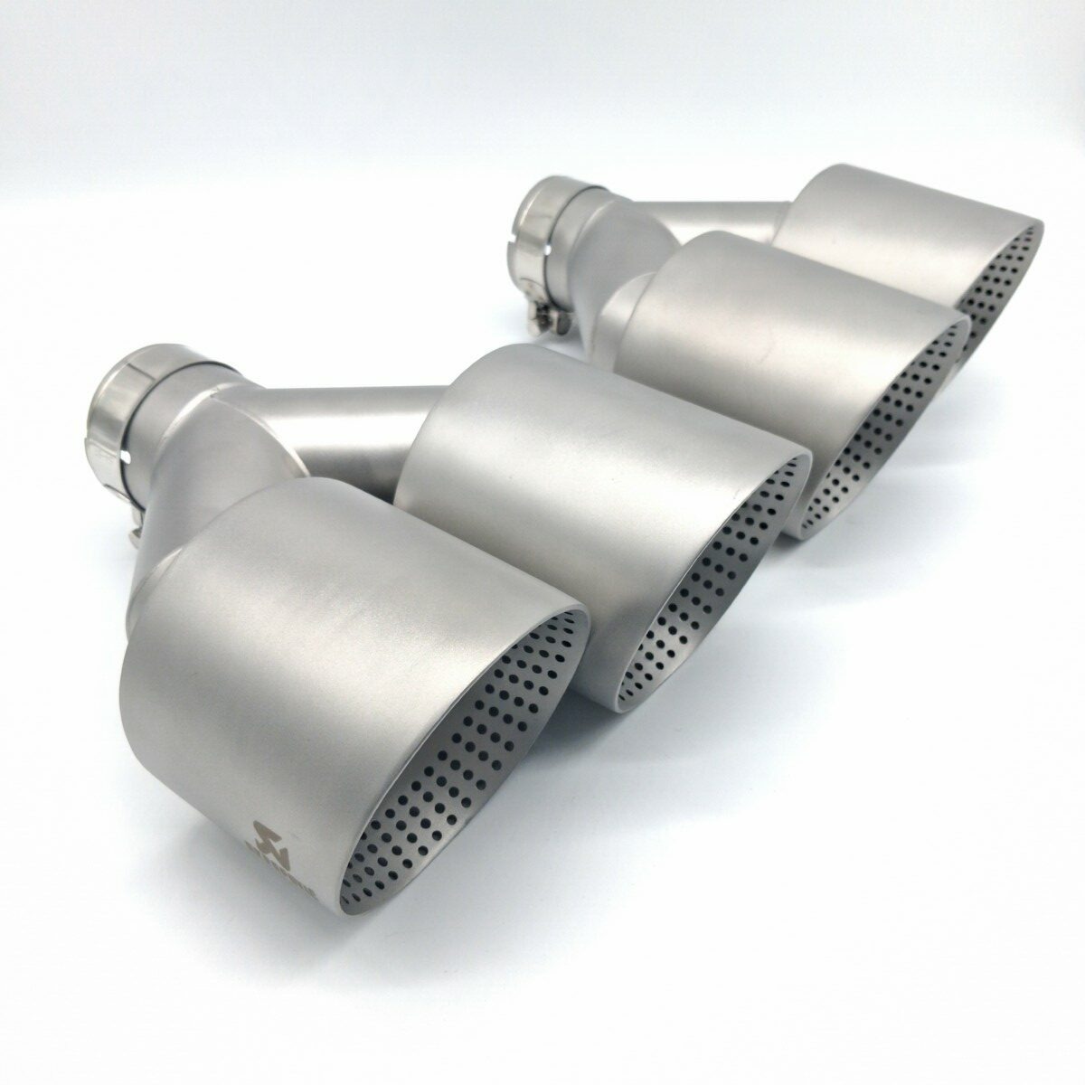 Twin Exhaust Tailpipes Slash Cut Double Skinned High Quality - Image 5