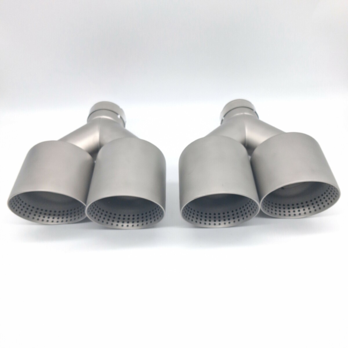 Twin Exhaust Tailpipes Slash Cut Double Skinned High Quality - Image 9