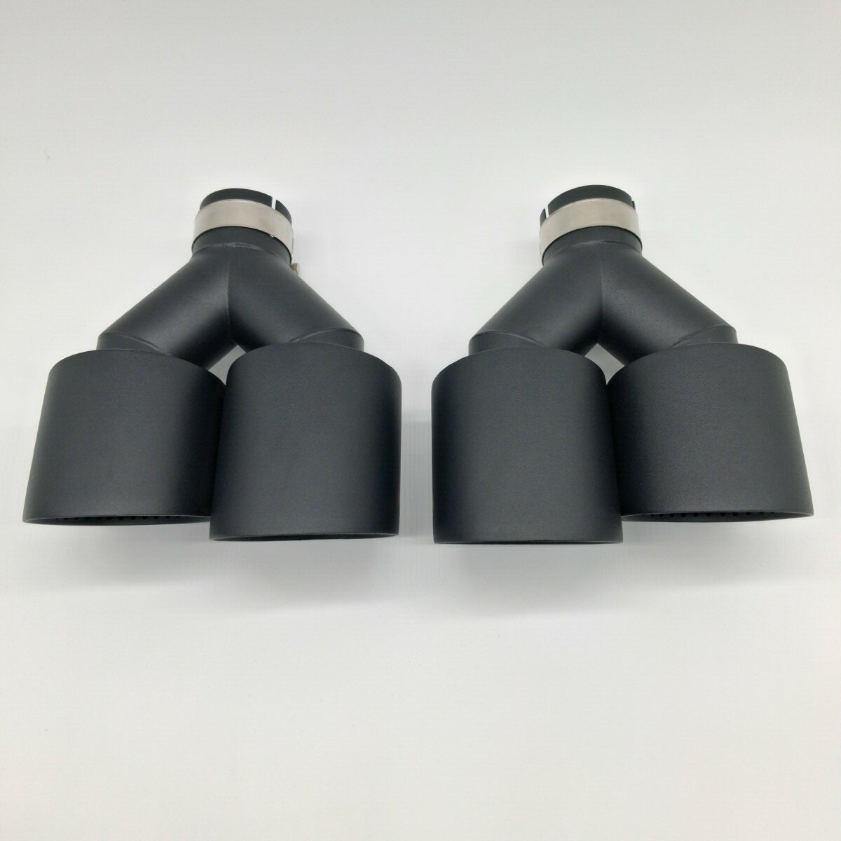 Twin Exhaust Tailpipes Slash Cut Double Skinned High Quality - Image 4