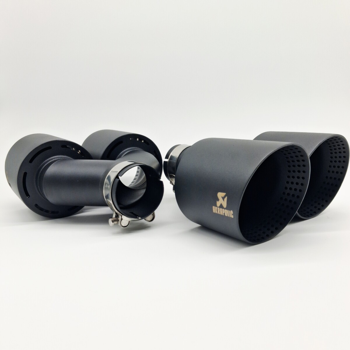 Twin Exhaust Tailpipes Slash Cut Double Skinned High Quality - Image 3