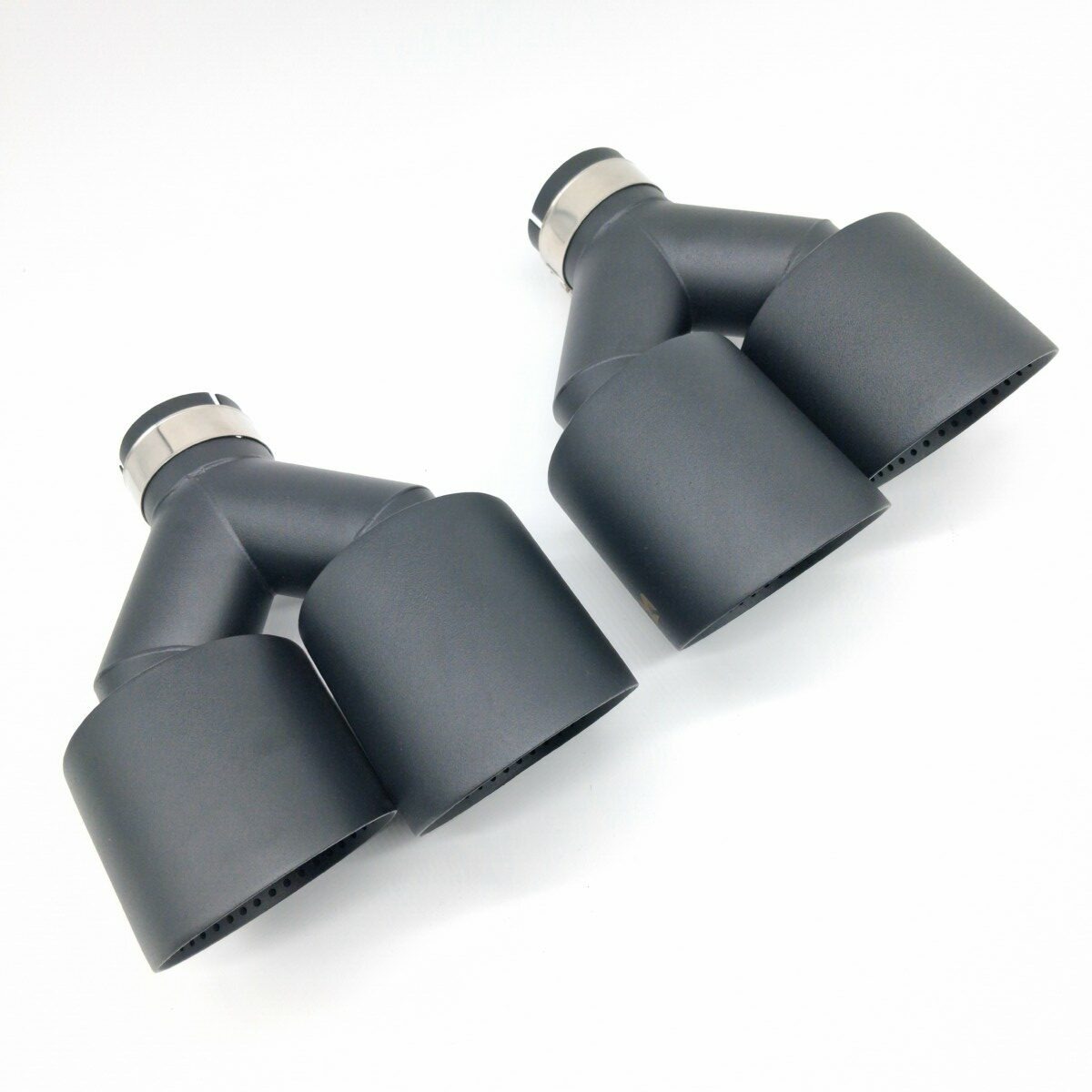 Twin Exhaust Tailpipes Slash Cut Double Skinned High Quality - Image 7